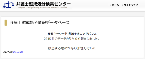 弁護士法人アドバンスの懲戒処分1