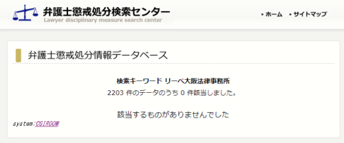 リーベ大阪法律事務所の懲戒処分1